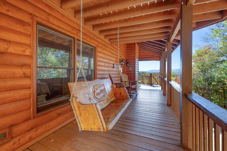 Panoramic Paradise: Front Porch Swing