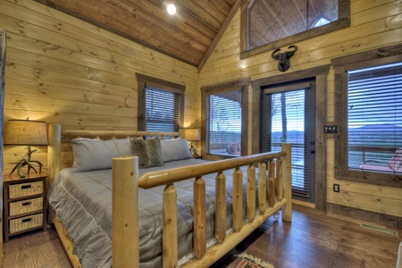 Privacy Peak - Upper level King Bedroom with Private Balcony