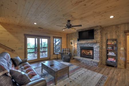 A Perfect Day- Lower level lounge area with deck access