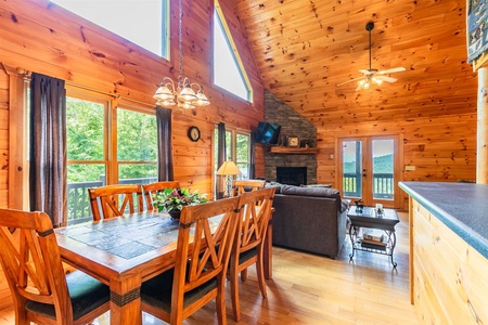 Hawks Hideaway - Dining Area and Family Room