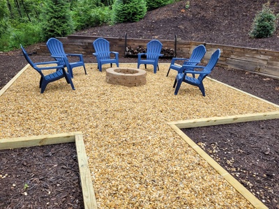 New Heights- Firepit area with an outdoor seating area