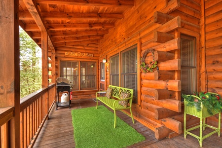 Anglers Rest- Deck with outdoor seatingand gas grill