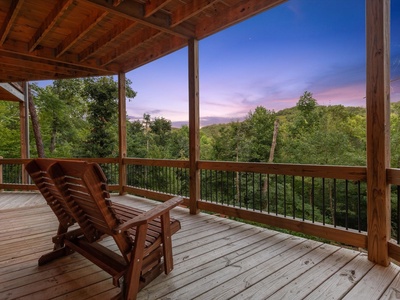 Whisky Creek Retreat- Rocking chair seating with mountain views