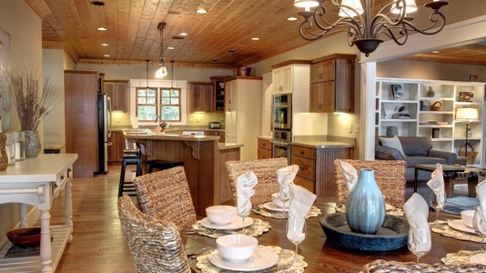 Blue Ridge Lake Retreat - Dining Room's View of Kitchen