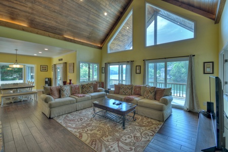 Jump Right In- Main level living area with views of the lake