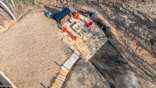 Big Top of Blue Ridge: Fire Pit Arieal View