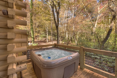 Happy Trout Hideaway- Hot tub on the deck