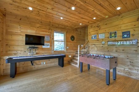 View From The Top- Lower level den area with foosball, and shuffleboard