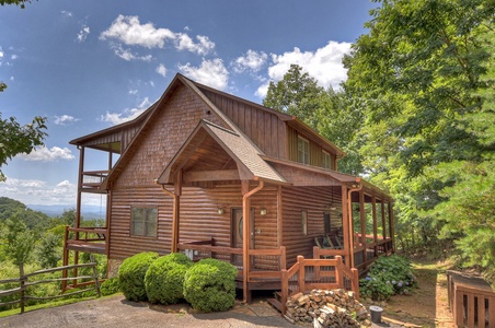 Above Raven Ridge- Exterior side view of the cabin