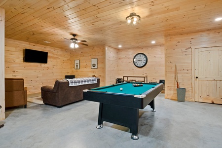 BeauJax Cabin - Lower Level Entertainment Area Pool Table