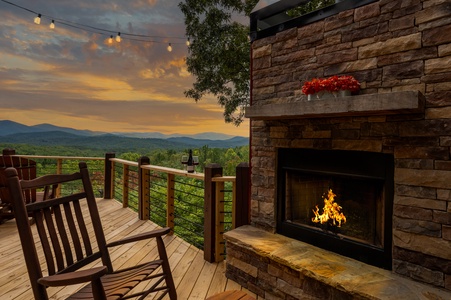 Pinecrest Lodge - Outdoor Fireplace with Beautiful Mountain Views