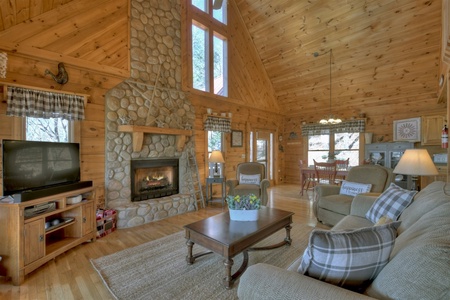 A Walk in the Clouds - Main Level Family Room and Fireplace