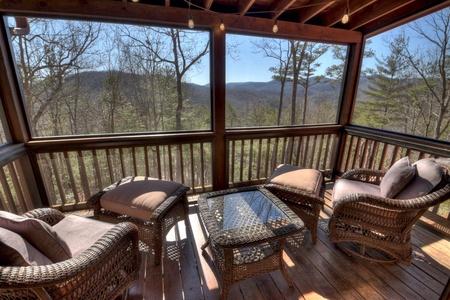 A Walk in the Clouds - Upper Level King Private Deck and Seating Areas-BlueRidge121