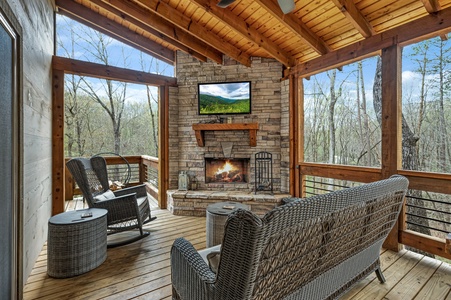 Rustic Elegance - Outdoor Wood Burning Fireplace