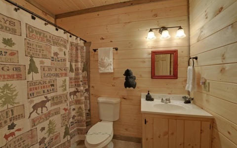 Wood Haven Retreat - Lower Level Bathroom