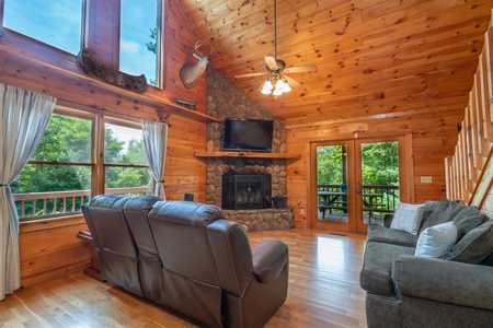 Bearfoot Lodge - Main Level Living Area Fireplace