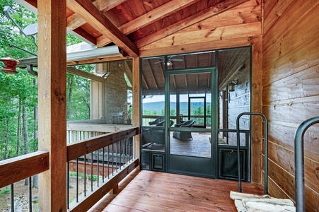 Tysons Peak- Deck Entrance with Screened in Porch Area