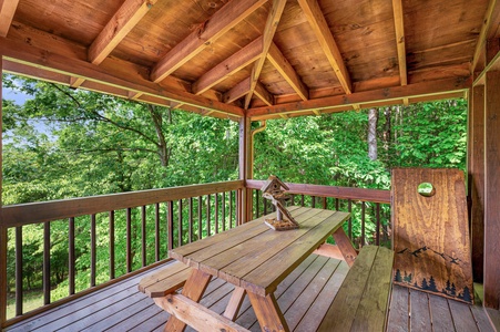 The Stickhouse - Back of Entry Level Deck Dining Area