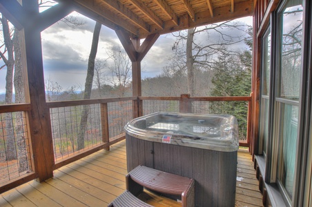 Once In A Blue Ridge: Lower Level Deck Hot Tub