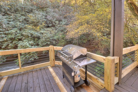 Happy Trout Hideaway- Grill on the back deck