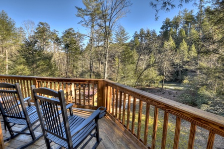 Hibernation Station - Deck view with rocking chairs