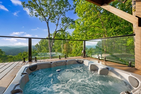 The Sanctuary: Lower Level Sunken Hot Tub's View