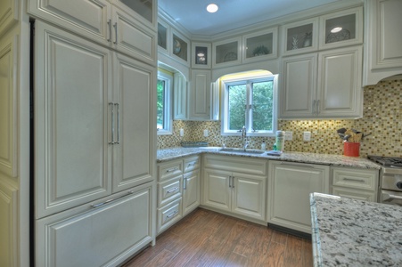 Jump Right In- Kitchen area with large modern cabinets