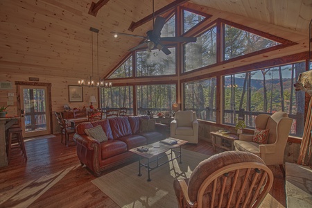 Laurel Breeze - Living Room with Floor to Ceiling Windows