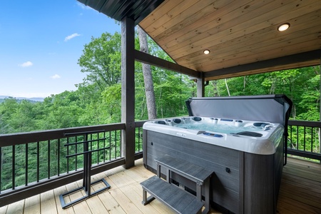 Rich Mountain Chateau Lower Level Deck Hot Tub