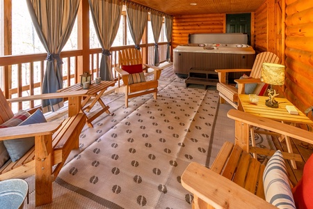 WineDown - Lower Level Seating and Hot Tub Area