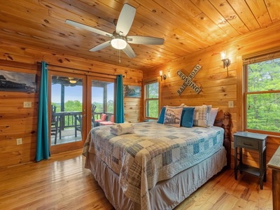 Sunrise on the Ridge - Entry Level Queen Bedroom with Private Screened Deck