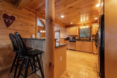 Cruach Mor - Entry Level Living Room's View of Kitchen