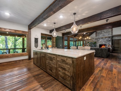 River Joy Lodge- Entry Level Kitchen Island