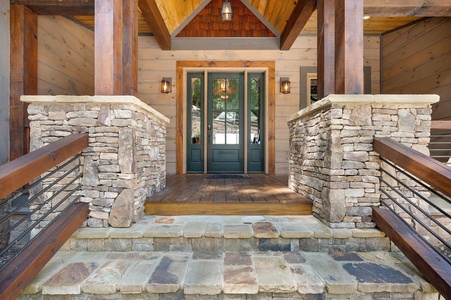 All Decked Out- Front Entrance of cabin