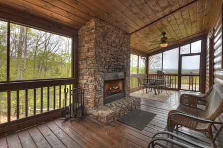 View From The Top- Outdoor Fireplace with outdoor furniture