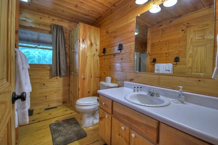 Ole Bear Paw Cabin - Entry Level King Suite Bathroom