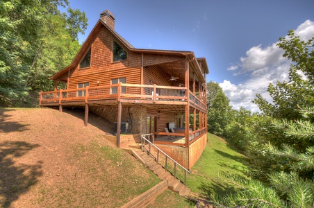 Above Raven Ridge- Exterior side view of the cabin