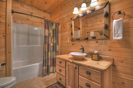 Sassafras Lodge- Lower level full bathroom