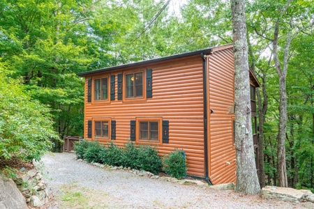 Hibernation Station - Front view of Cabin from Driveway