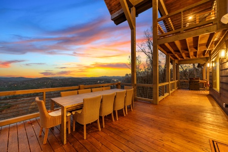 Blue Run - Entry Level Outdoor Dining at Dusk