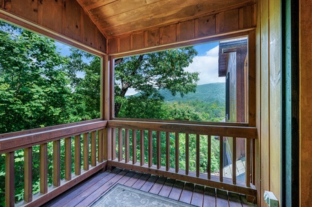 Papa Bear's Den - Upper Level Primary Bedroom's Private Balcony View