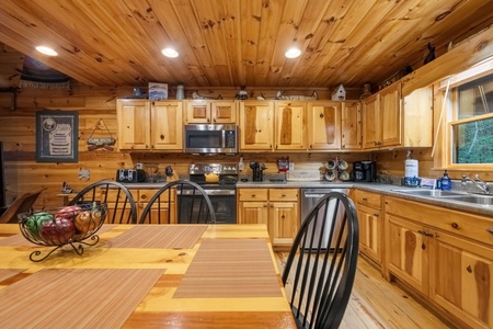 A Creek Runs Thru It -  Kitchen and Dining Area