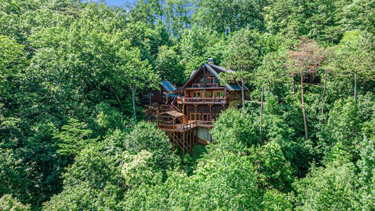 Celtic Clouds - Aerial View of Cabin