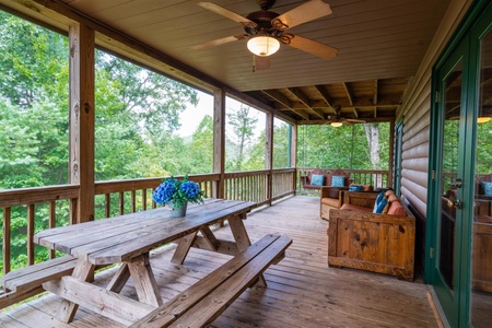 Bearfoot Lodge - Deck picnic seating area