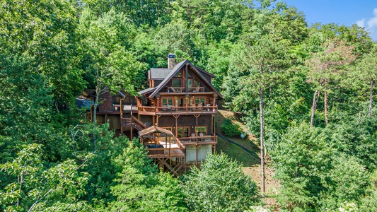 Celtic Clouds - Aerial View of Cabin