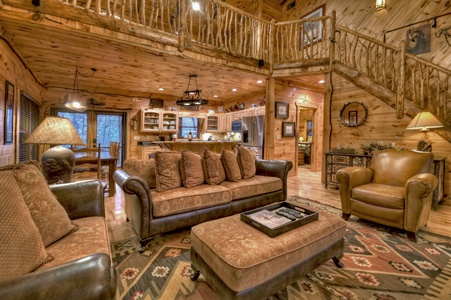 Sassafras Lodge- Living room with an open floor plan