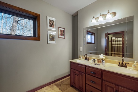 Loving Lodge - Lower Level Bunk Room Bathroom