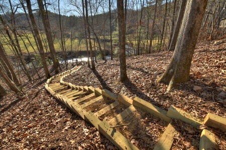 Catch of the Day- Steps leading to the firepit by the river