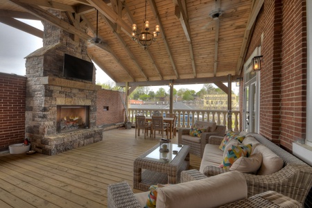 Main & Main - Covered outdoor deck and seating area