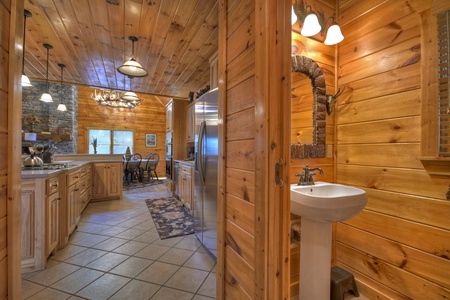 Above Ravens Ridge- Entry hallway and half bath of the kitchen